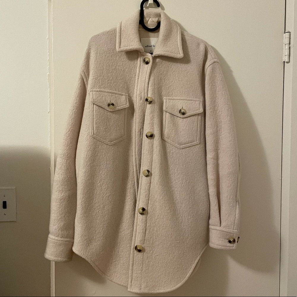 Wilfred Free Ganna Shirt Jacket (Shacket) in Heather Bone